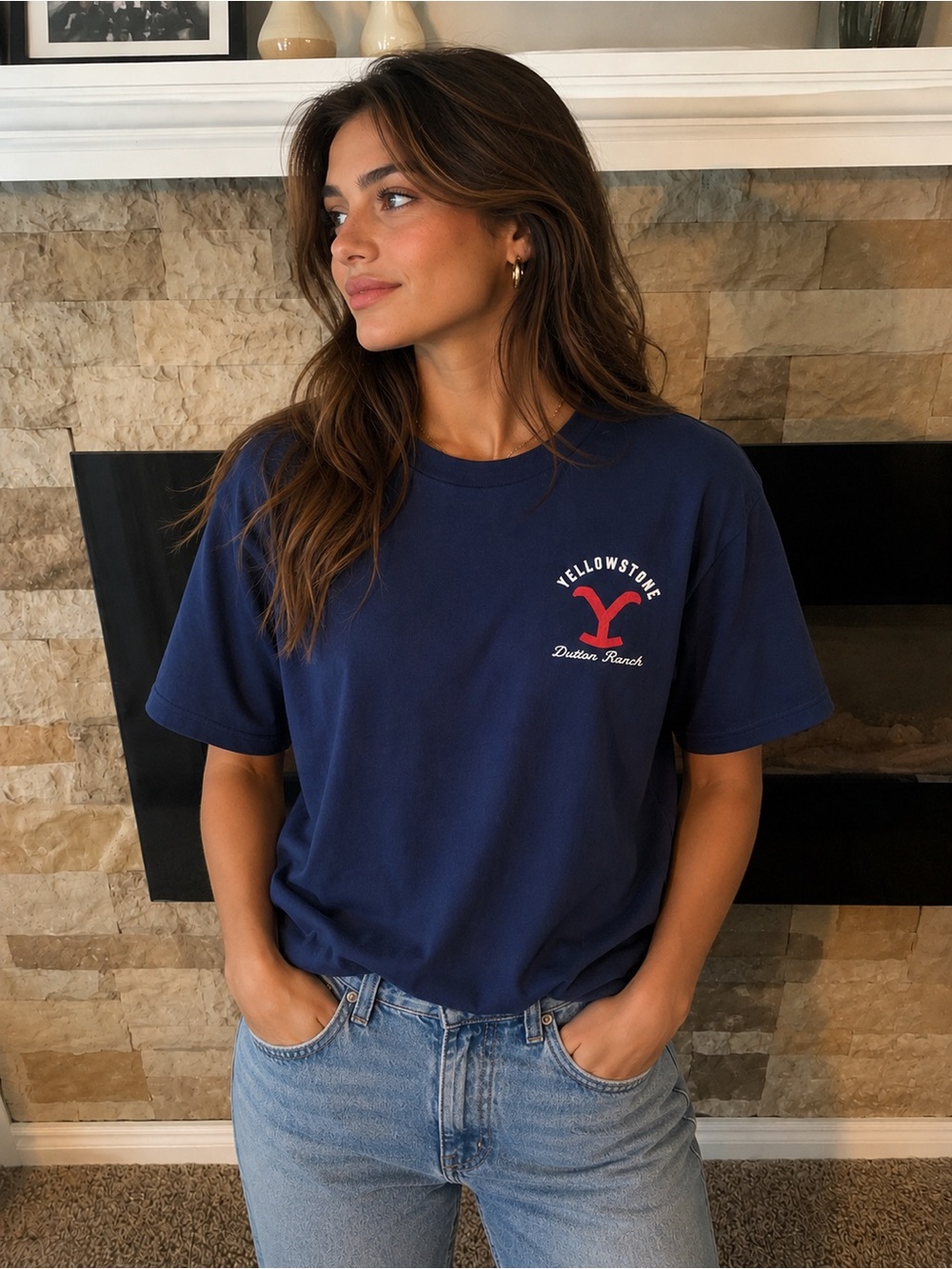 BNWT Yellowstone Distinctive Navy Graphic Tee